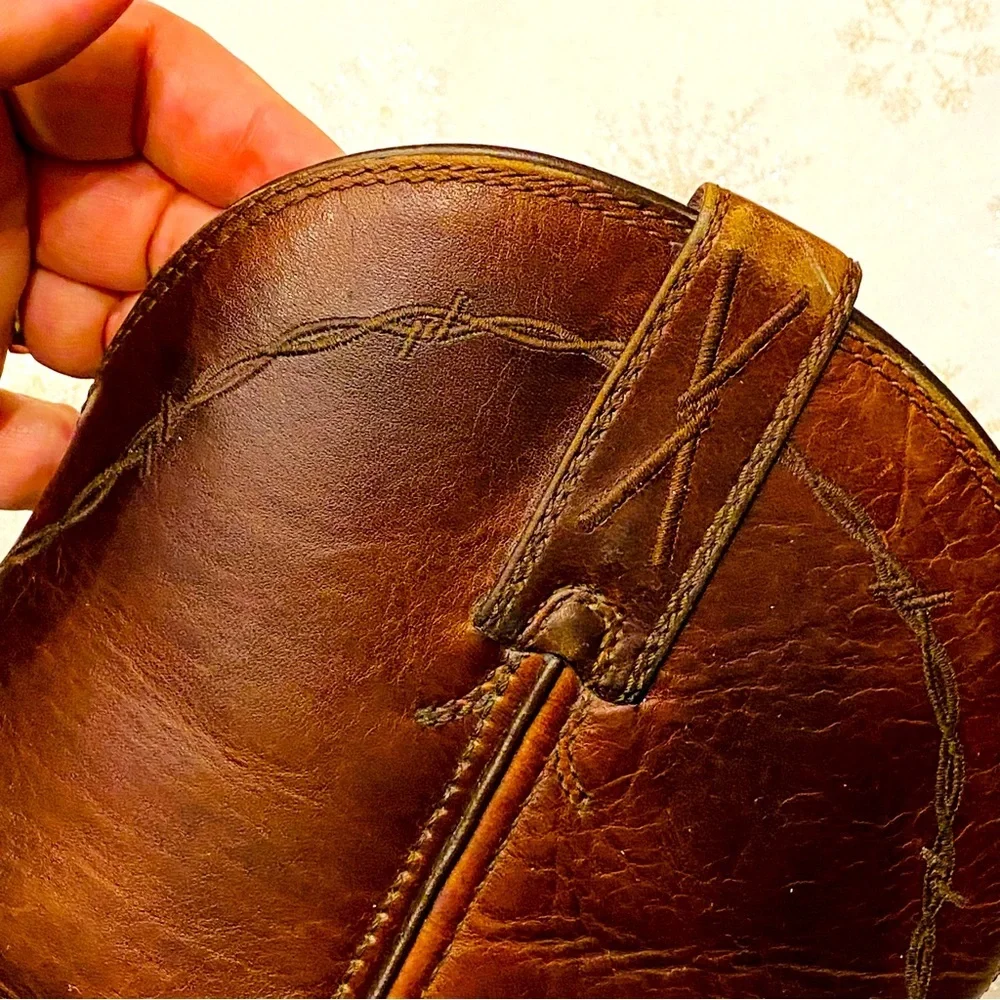 Barbed Wire Western Work Boots Slip Oil Resistant Square toe Men’s 10         WG - Picture 4 of 9